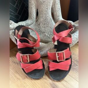 Free People Leather Gladiator Sandals Dark Salmon Colored EU 38 US 7.5
